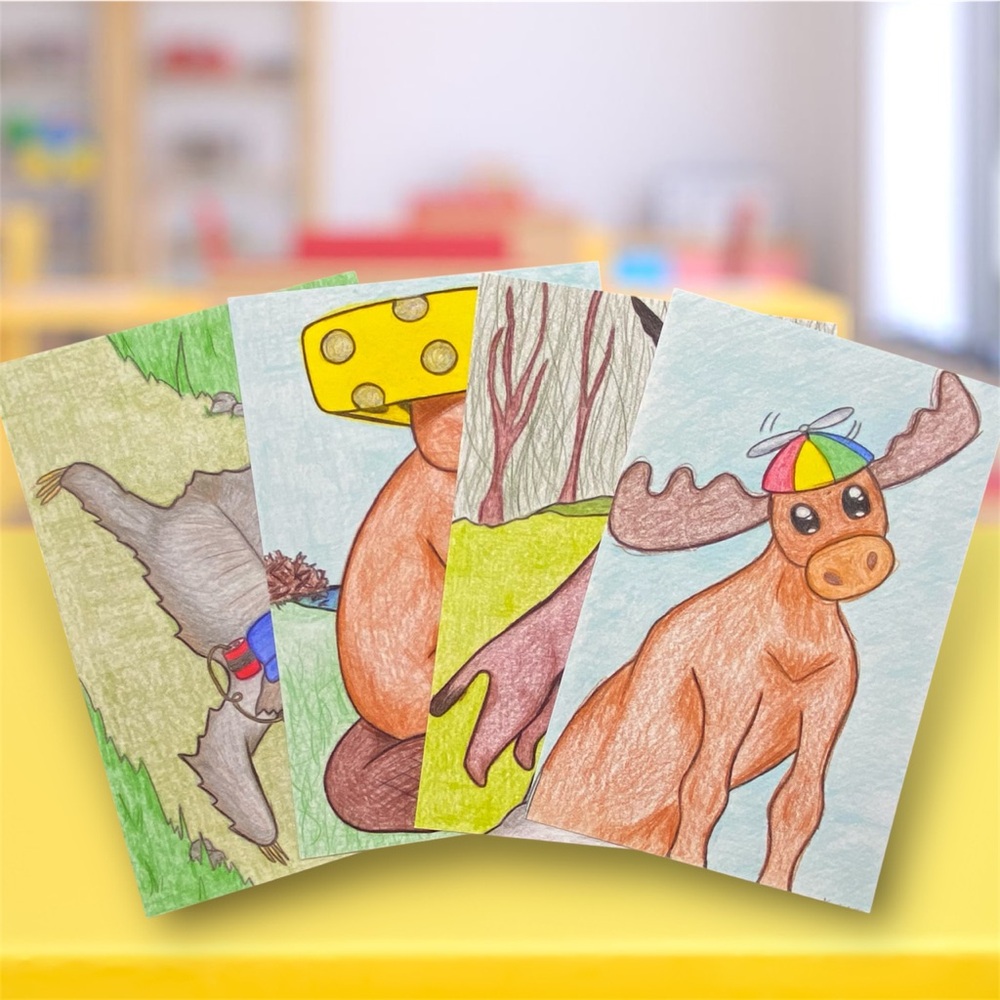 4-piece “Silly Hat Crew” Print Set